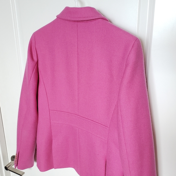 J.Crew Hot Pink 100% Wool Two-Button Blazer - Picture 8 of 11